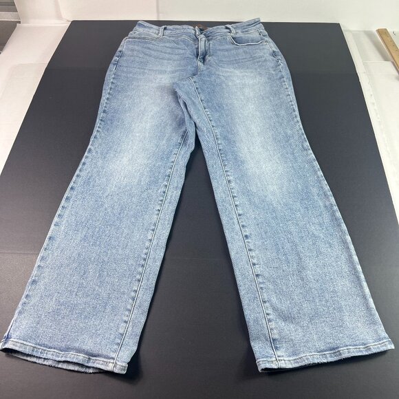 Judy Blue Jeans Women's Plus 33x31* Retro Wide Leg High Rise Blue Denim Tag 14W - Picture 1 of 16